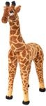 Vidaxl Pl&uuml;schgiraffe, Stehend, Braun Und Gelb, Xxl