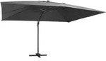 Ampelschirm Mit Led-beleuchtung Alu-mast 400x300 Cm Anthrazit - Vidaxl