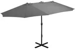 Sonnenschirm Mit Aluminium-mast 460 X 270 Cm Anthrazit - Vidaxl