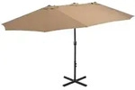 Sonnenschirm Mit Aluminium-mast 460x270 Cm Taupe - Vidaxl