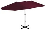 Vidaxl Outdoor Parasol With Aluminium Pole 460x270 Cm Bordeaux Red