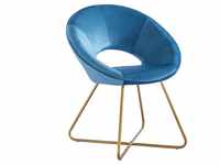 Home Deluxe - Esszimmerstühle Samt selesa - Farbe: Blau, Bezug: Samtstoff,...