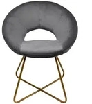 Home Deluxe - Esszimmerst&uuml;hle Samt Selesa - Farbe: Grau, Bezug: Samtstoff, Gestell: