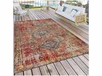 Paco Home - Teppich Outdoor Rot Terrasse Balkon Orientalisches Design Robust