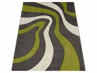 Paco Home - Designer Teppich mit Konturen-schnitt Modernes Wellen Muster in Grau