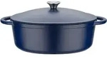 Solid Cast Iron Casserole Dish - Gsw - Blue Magic - 33 X 25 Cm - Oval - Induction -