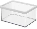 Rotho - Loft 11610 Rechteckiger Spender 2,25 L Transparent, Wei&szlig;