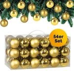 Casaria&reg; Weihnachtskugeln 54-tlg &Oslash; 6cm Kunststoff Matt Gl&auml;nzend Christbaumschmuck