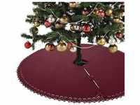 Xxl Weihnachtsbaumdecke OekoTex 120 cm Fleece mit Knöpfen und Satinbänder...