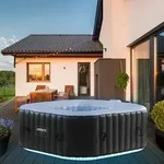 Arebos Whirlpool 154 X 154 Cm Mit Led-beleuchtung Aufblasbar Quadratisch In- &