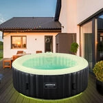 Arebos In-outdoor Whirlpool Spa Pool Wellness Massage Aufblasbar Rund Mit Led