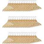 Kleiderb&uuml;gel Set, 48 Hosenb&uuml;gel Aus Holz, Garderobenb&uuml;gel, Haken 360&deg; Drehbar,