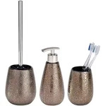 Bad-accessoire-set Marrakesh 3-teilig, Bad-zubeh&ouml;r Set, Braun, Keramik Braun - Braun