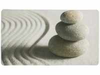WENKO Wanneneinlage Sand and Stone, 70 x 40 cm, Beige, Kunststoff (TPR) mehrfarbig -