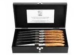 Laguiole Luxury Line Steakmesser, Olivenholz, 6-teilig. Elegante Geschenkbox.