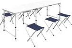 Faltbarer Campingtisch Mit 6 Hockern 180x60 Cm