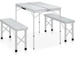 Vidaxl - Klappbarer Campingtisch Mit 2 Sitzb&auml;nken Aluminium Wei&szlig;