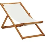 Vidaxl Folding Chair Eucalyptus Wood And Fabric Cream White