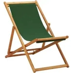 Strandstuhl Klappbar Eukalyptusholz Und Stoff Gr&uuml;n - Vidaxl