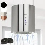 Klarstein - Barett Inselabzugshaube &Oslash;35cm Umluft 558 M3/h Led Aktivkohlefilter