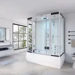 Dampfdusche Mit Whirlpoolfunktion Und Led-beleuchtung Diamond - 170 X 90 Cm Wei&szlig;