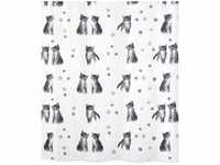Kitty Paw Collection, Textil Duschvorhang 180 x 200, 100% Polyester, Grau -...
