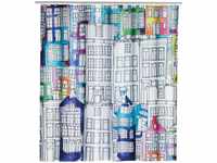 Duschvorhang Sunny City, Textil (Polyester), 180 x 200 cm, waschbar, Mehrfarbig,