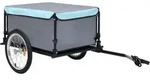 Vidaxl Bike Trailer Grey And Blue 65 Kg