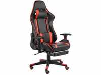 Gaming-Stuhl mit Fußstütze Drehbar Rot pvc vidaXL878491
