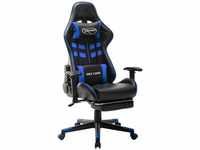 Bonnevie - Gaming-Stuhl mit Fußstütze Schwarz und Blau Kunstleder vidaXL241191