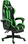 Gaming-stuhl Mit Fu&szlig;st&uuml;tze Schwarz Und Gr&uuml;n Kunstleder - Vidaxl
