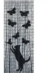 Maximex Bambusvorhang Katze Und Schmetterling, 90 X 200 Cm, Wei&szlig;, Bambus Mehrfarbig