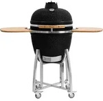 Kamado Grill Holzkohlegrill 'kuro' &Oslash; 52 Cm, Schwarz, Keramikgrill Mit Ablage,