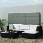 5-tlg. Garten-lounge-set Mit Auflagen Poly Rattan Schwarz - Vidaxl