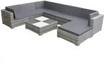 8-tlg. Garten-lounge-set Mit Auflagen Poly Rattan Grau Vidaxl