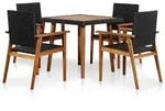 5-tlg. Garten-essgruppe Poly Rattan Schwarz Und Braun - Vidaxl