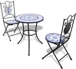 3-tlg. Bistro-set Keramikfliesen Blau Und Wei&szlig; - Vidaxl