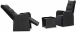 3-tlg. Bistro-set Mit Auflagen Poly Rattan Schwarz Vidaxl
