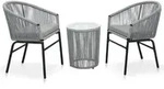 3-tlg. Bistro-set Mit Kissen Pe-rattan Grau - Vidaxl