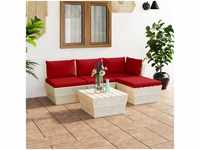 5-tlg. Garten-Sofagarnitur aus Paletten,Gartenmöbel-Set mit Kissen Fichtenholz
