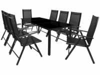 Casaria - Gartenmöbel Set 8 Stühle mit Tisch 190x90cm Aluminium...