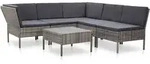 Vidaxl 6 Piece Garden Lounge Set With Cushions Poly Rattan Grey