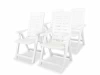Garten-Liegestühle 4 Stk. Kunststoff Weiß vidaXL790444