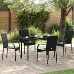 Vidaxl - Stapelbare Gartenst&uuml;hle 4 Stk. Poly Rattan Schwarz