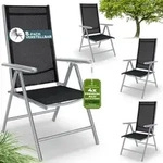 Gartenst&uuml;hle Set Hochlehner Klappbar 8-fach Verstellbar Camping Stuhl Aluminium