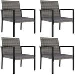 Garten-essst&uuml;hle 4 Stk. Poly Rattan Grau - Vidaxl
