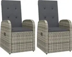 Garten-liegest&uuml;hle 2 Stk. Mit Auflagen Poly Rattan Grau - Vidaxl