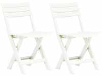 Klappbare Gartenstühle 2 Stk. Gartensessel Kunststoff Weiß vidaXL