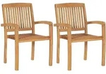 Vidaxl - Garten-essst&uuml;hle 2 Stk. Stapelbar Teak Massivholz