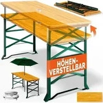 Casaria&reg; Bierzelttisch H&ouml;henverstellbar Klappbar Hoch Outdoor Breit Holz Xxl